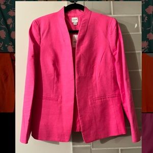 NWT J.Crew factory hot pink linen blazer, size 12.